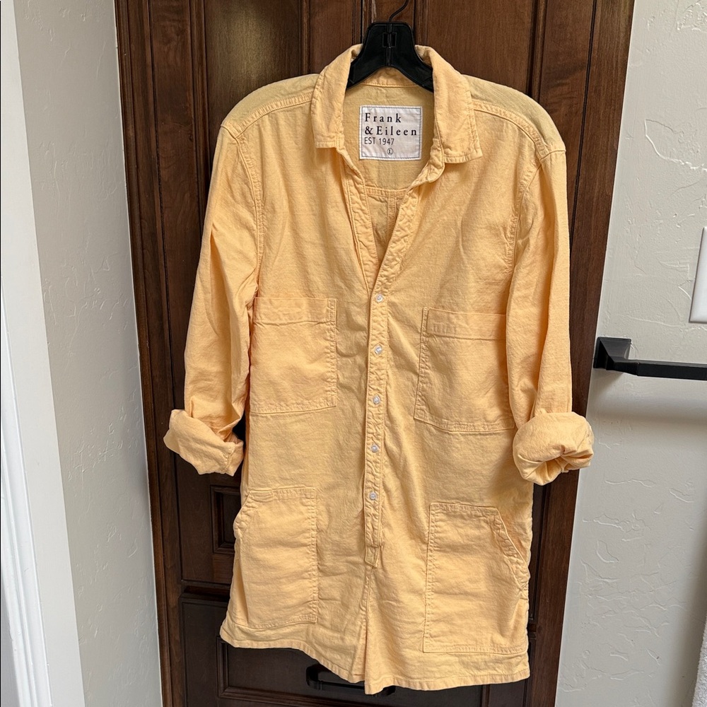 Frank & Eileen Ireland Yellow Linen Playsuit long sleeve Size L